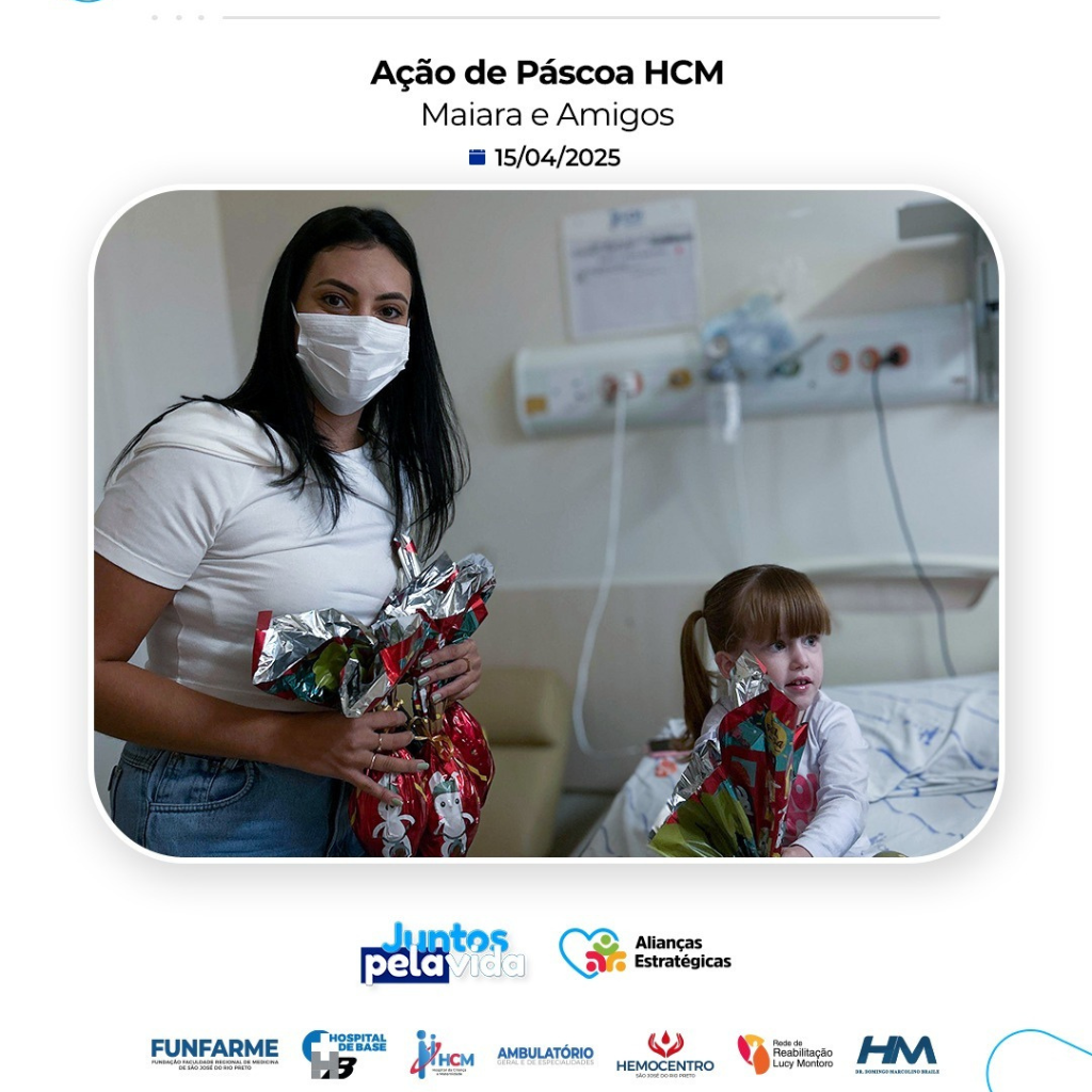 Ação solidária leva ovos de Páscoa e esperança às crianças do Hospital da Criança e Maternidade de São José do Rio Preto